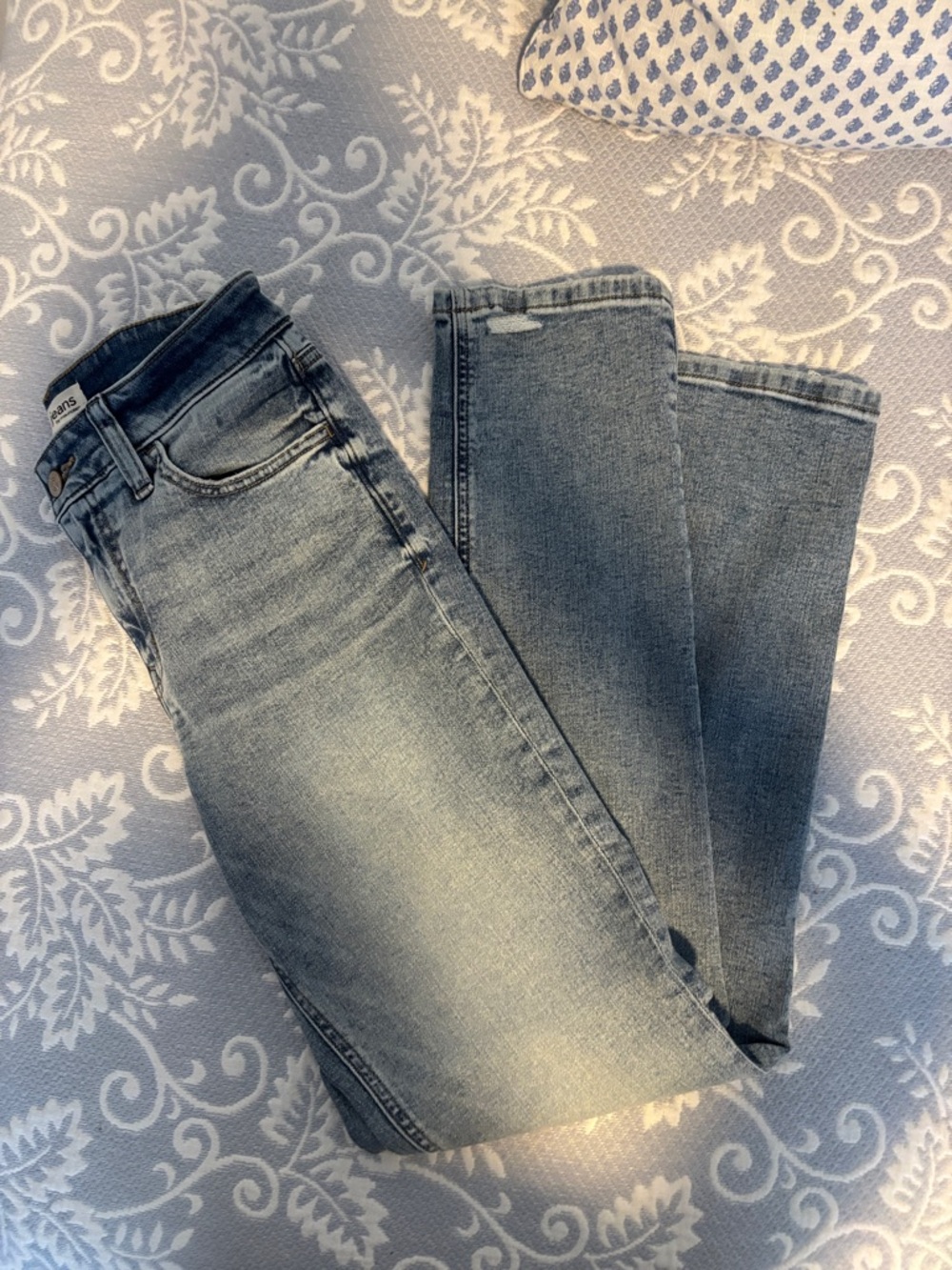 M Jeans Light Blue Slim Straight Ankle Jeans
